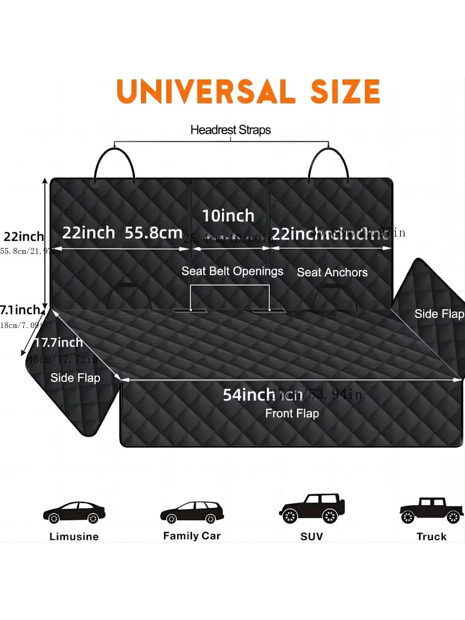 Waterproof Back Seat Cover with Armrest Access, image 3