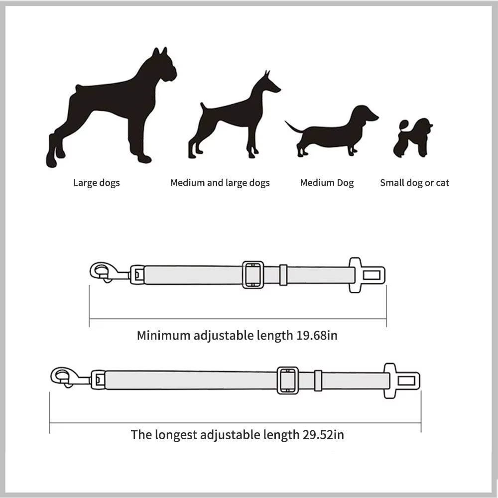 Adjustable Dog Car Seat Belt with Clip, image 6