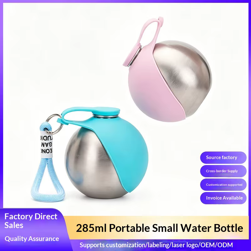 Portable Dog Water Bottle with Foldable Bowl